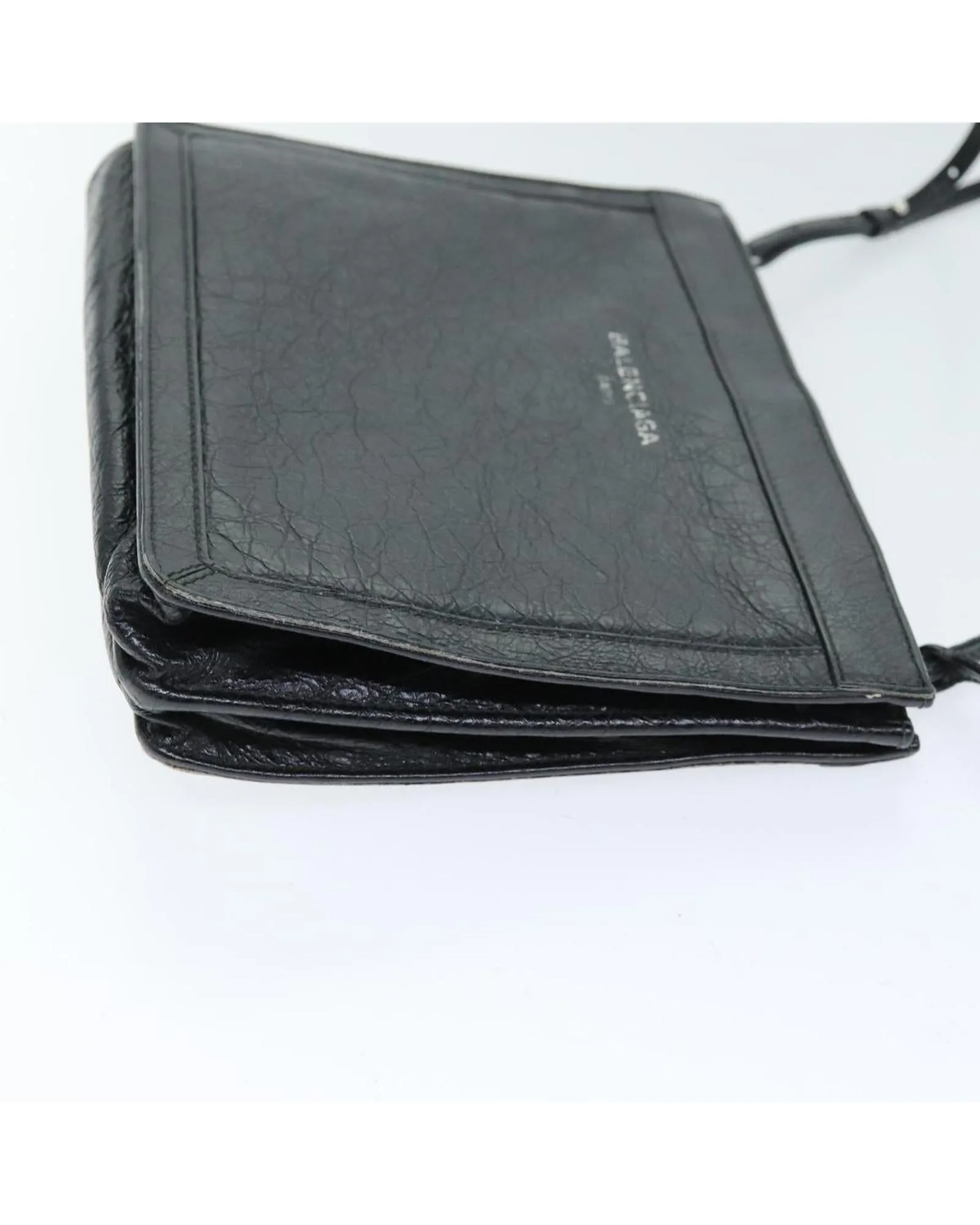 Navy Leather Pochette Shoulder Bag by Balenciaga