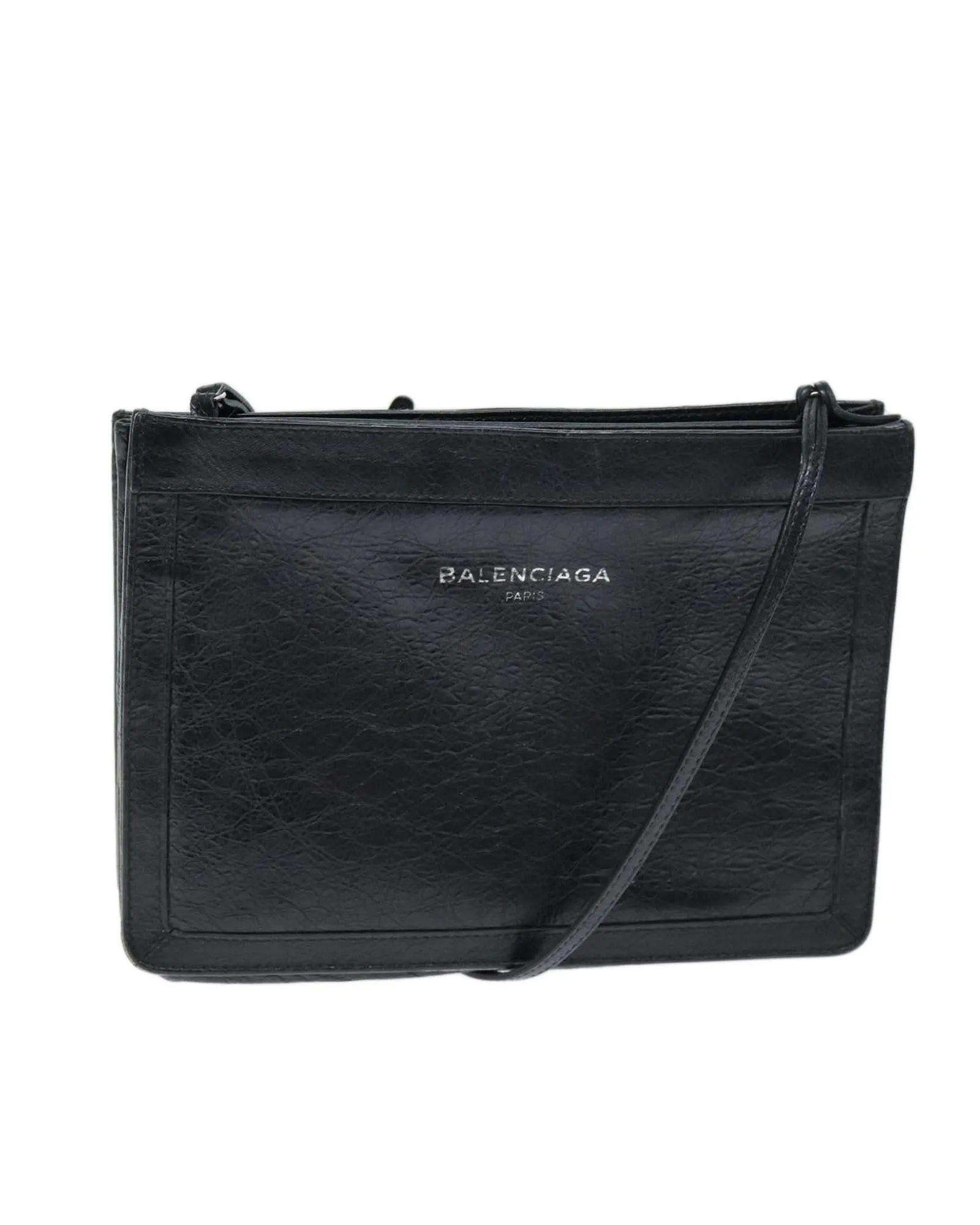 Navy Leather Pochette Shoulder Bag by Balenciaga