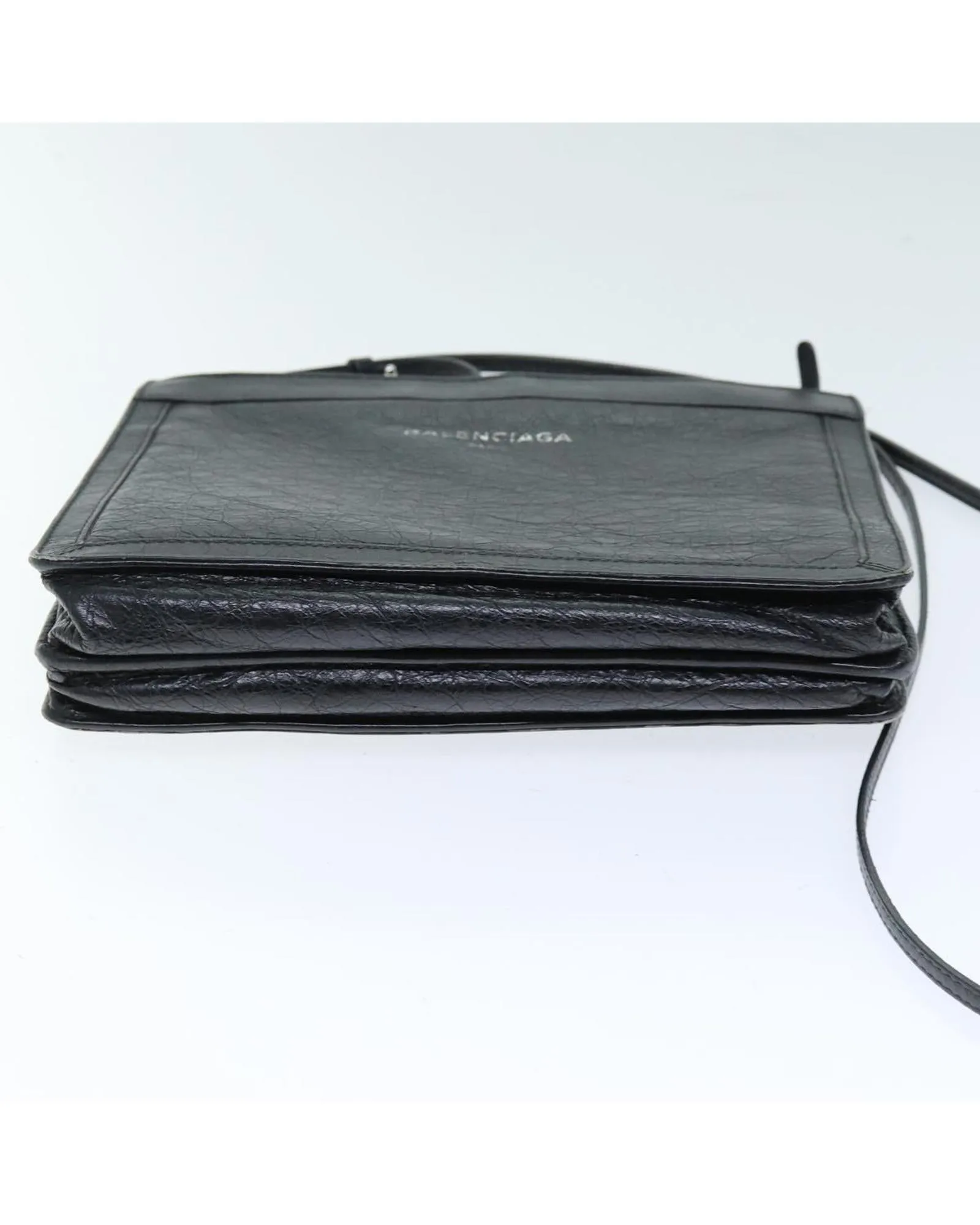 Navy Leather Pochette Shoulder Bag by Balenciaga