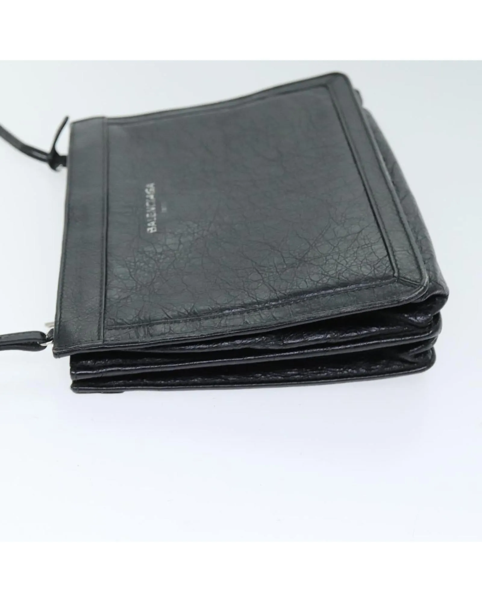 Navy Leather Pochette Shoulder Bag by Balenciaga