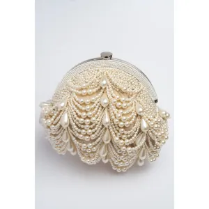 Nayaab by Sonia Women Oyster Frame Tawny Gold Potli