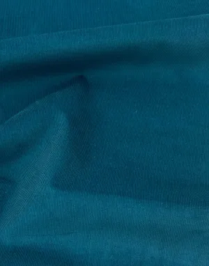 Remnant 50cm - Petrol Cotton 21 Wale Cotton Needlecord Fabric
