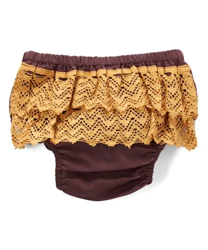 Set of 4 - Diaper Covers with Contrasting Double Lace Detail