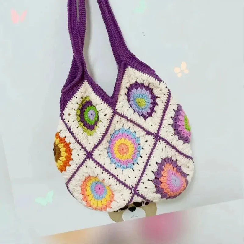 Sohiwoo Hand woven shoulder bag, storage bag, parquet bag, simple, fashionable, convenient and easy to use
