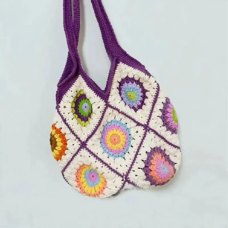 Sohiwoo Hand woven shoulder bag, storage bag, parquet bag, simple, fashionable, convenient and easy to use