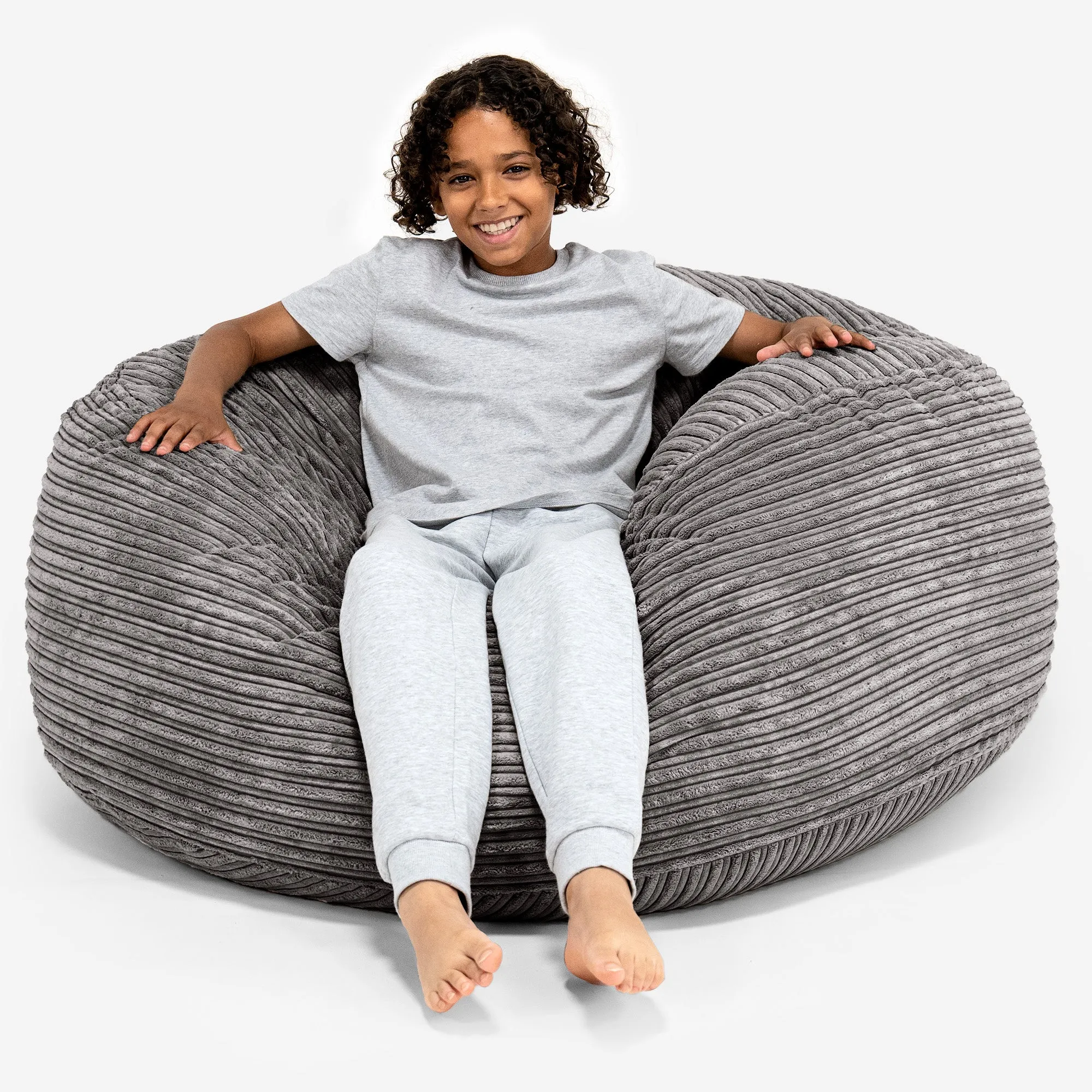 Ultra Comfy Kids Super Sized Bean Bag 6-14 yr - Cord Graphite Grey