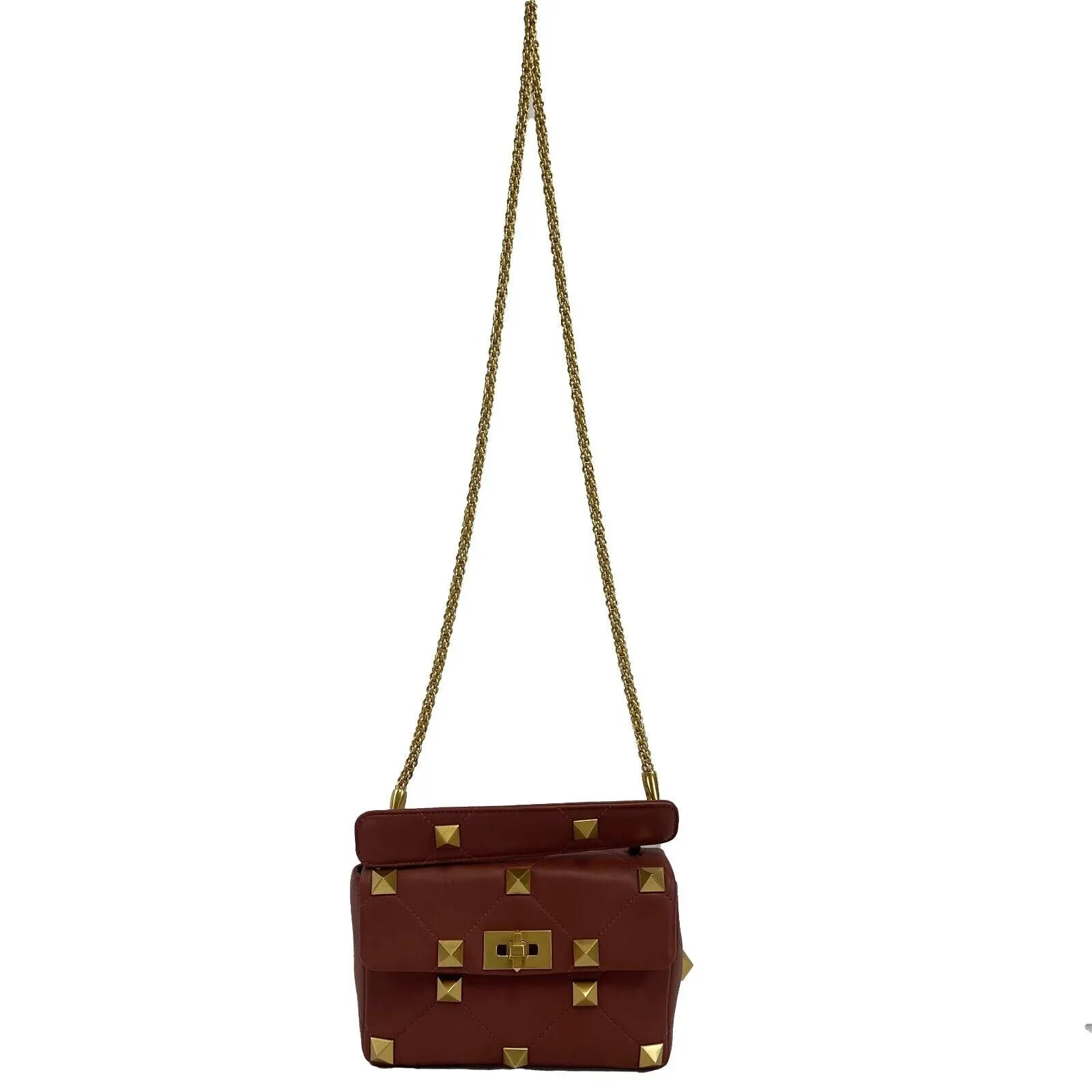 Valentino Garavani Roman Stud Medium Quilted - Ginger - Top Handle Shoulder Bag