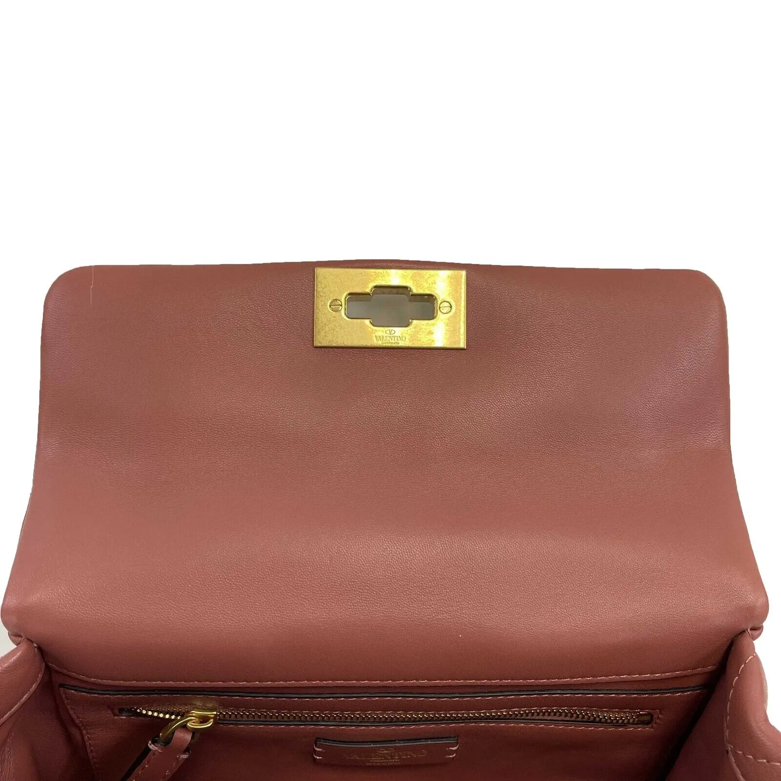 Valentino Garavani Roman Stud Medium Quilted - Ginger - Top Handle Shoulder Bag