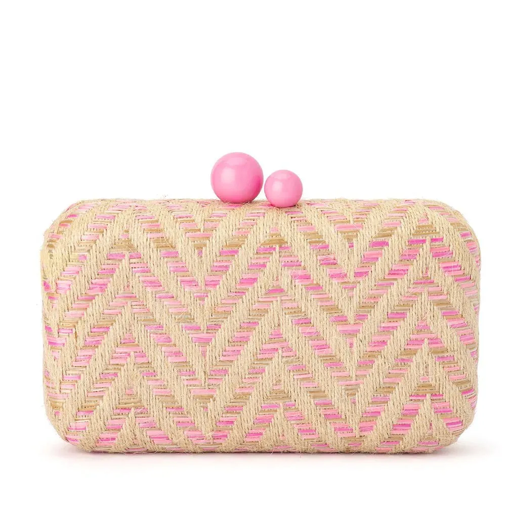 Valeria Chevron Clutch Bag