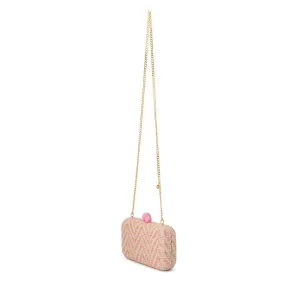 Valeria Chevron Clutch Bag