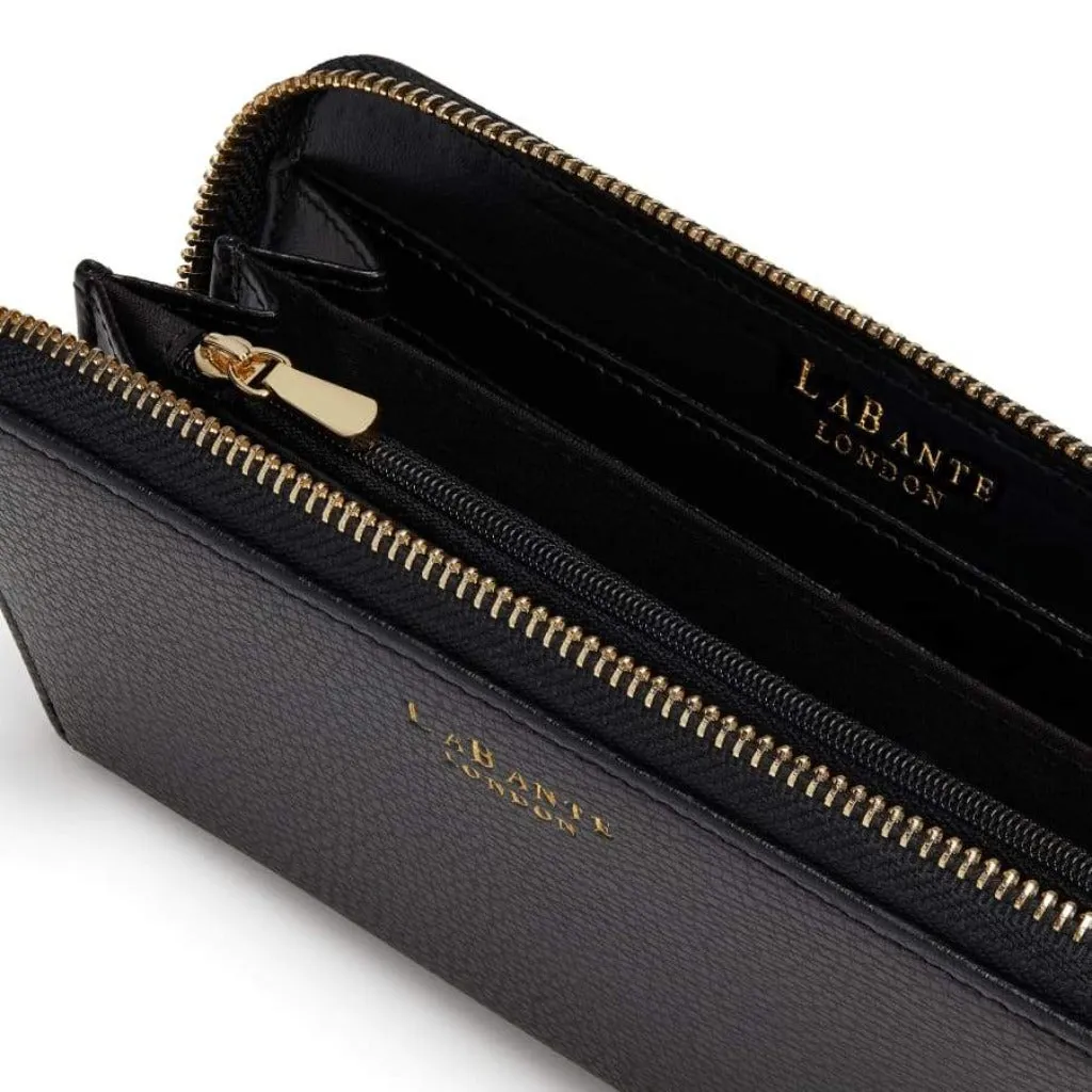 Vegan Purse - Serene Black - Sustainable Vegan Zip Around Wallet