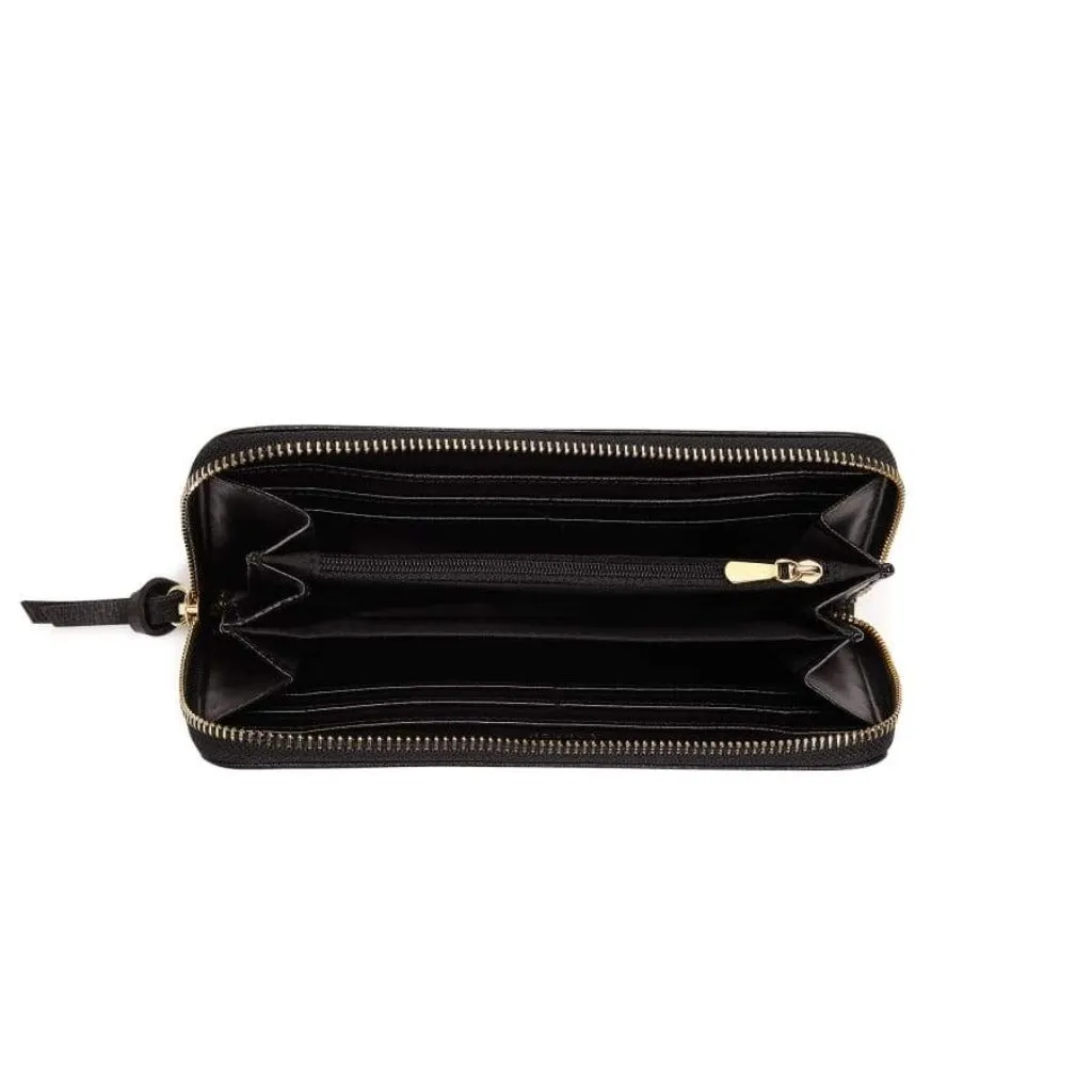 Vegan Purse - Serene Black - Sustainable Vegan Zip Around Wallet