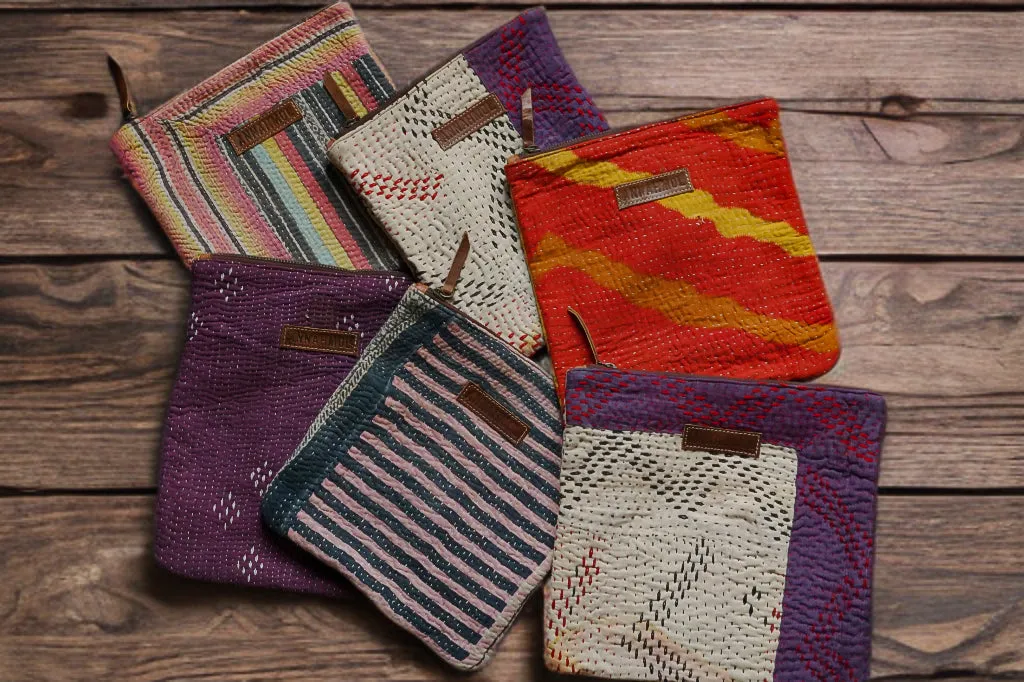 Vintage Bohemian Kantha Pouch   1