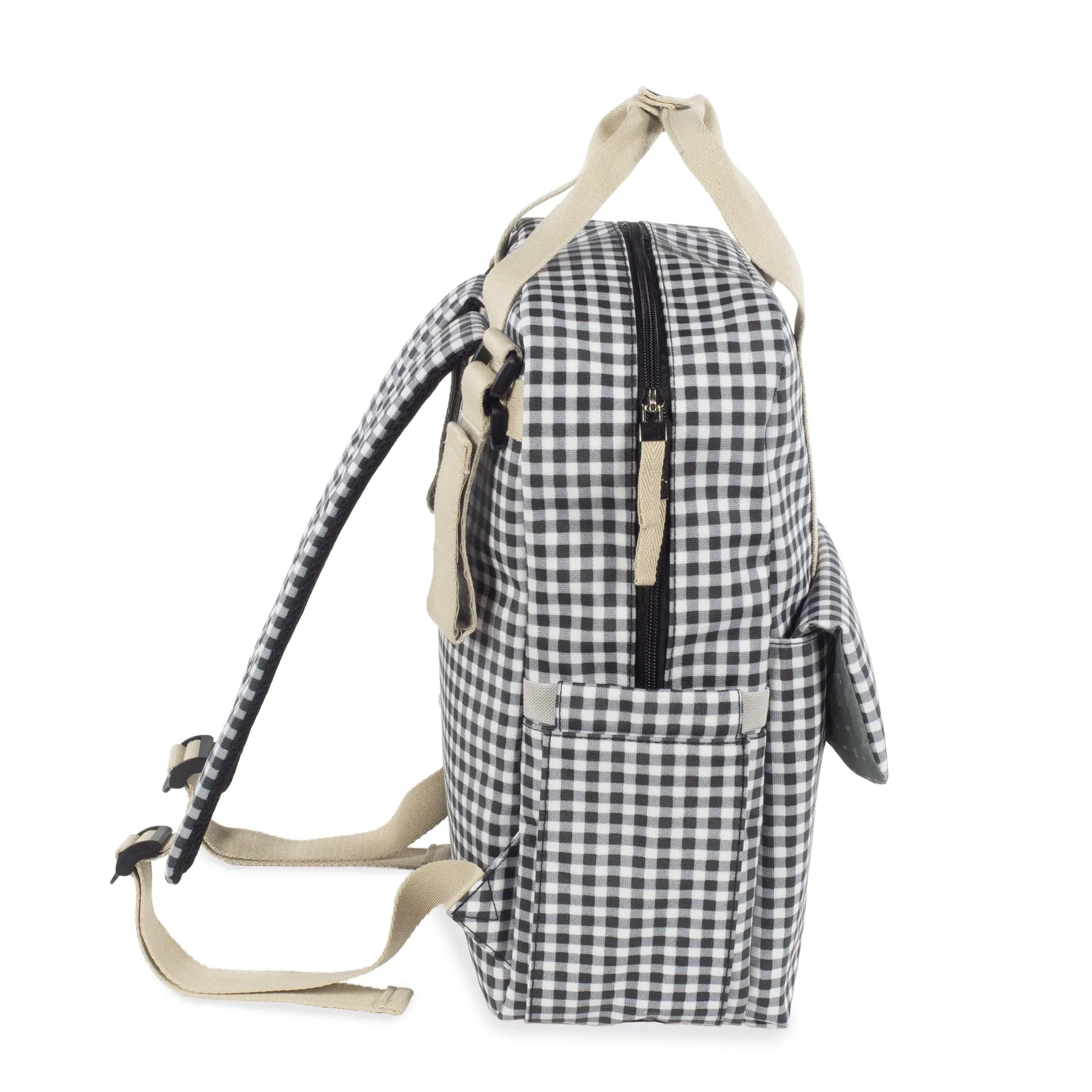 Walking Mum I Love Vichy Black Backpack Diaper Changing Bag