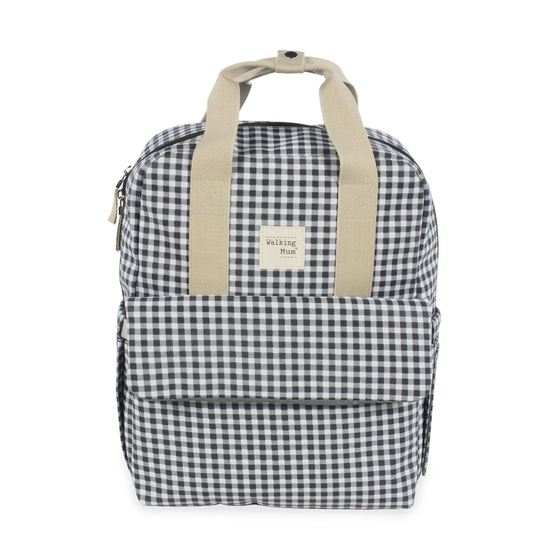 Walking Mum I Love Vichy Black Backpack Diaper Changing Bag