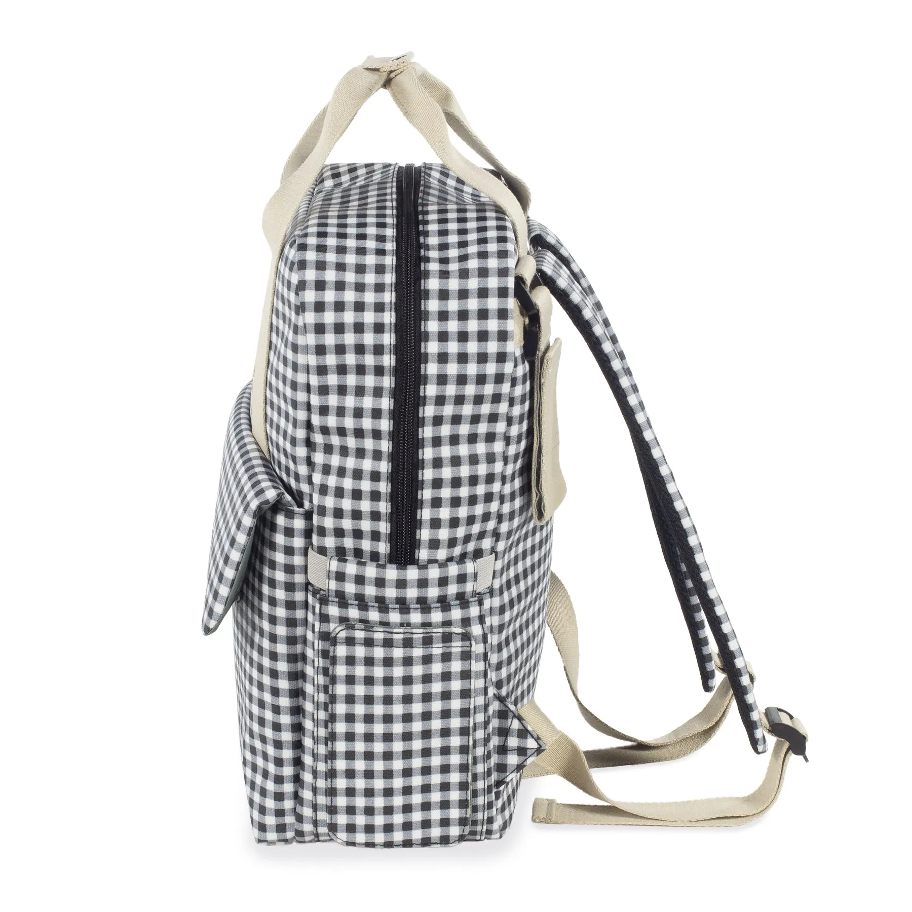 Walking Mum I Love Vichy Black Backpack Diaper Changing Bag
