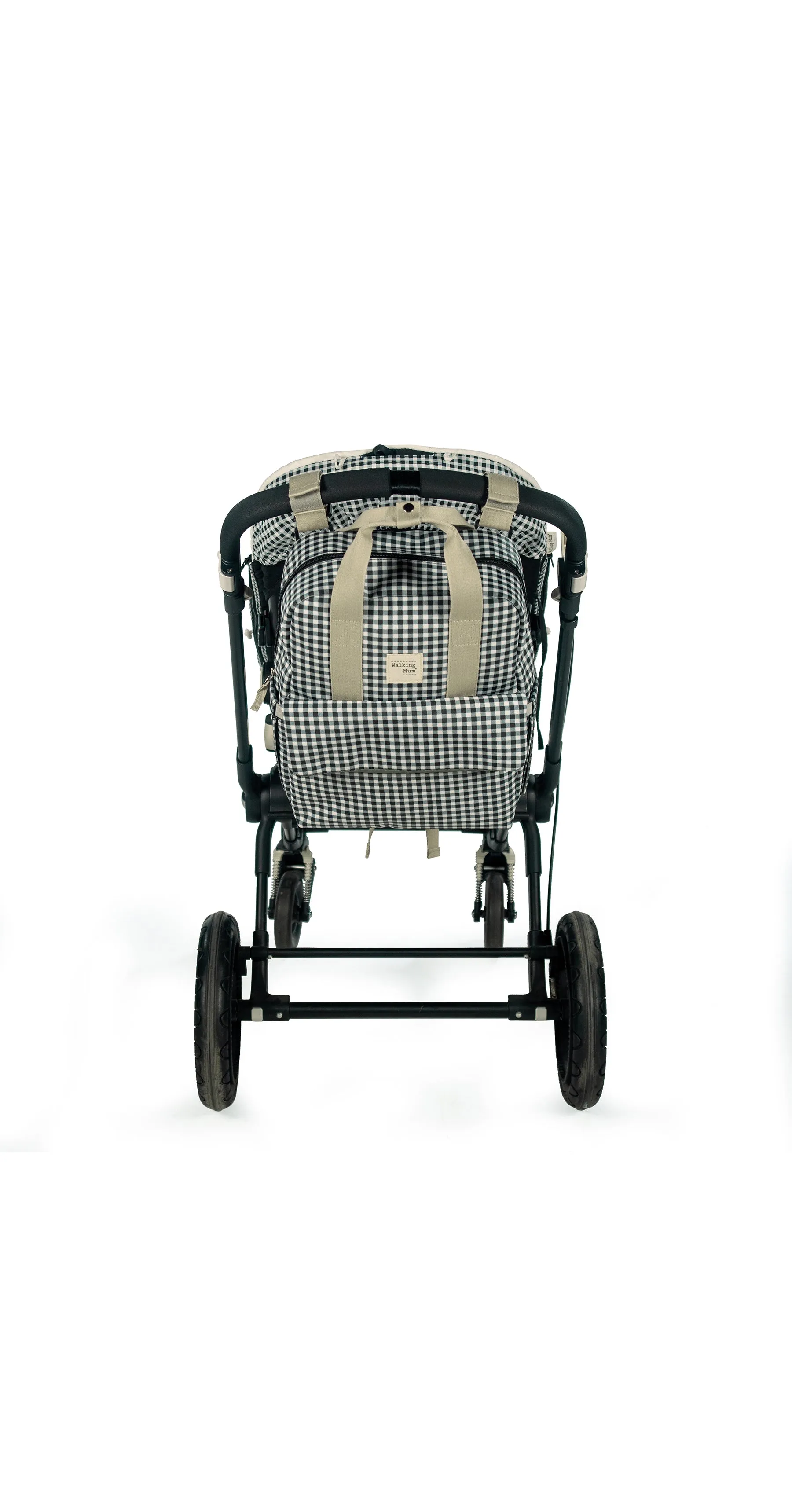 Walking Mum I Love Vichy Black Backpack Diaper Changing Bag