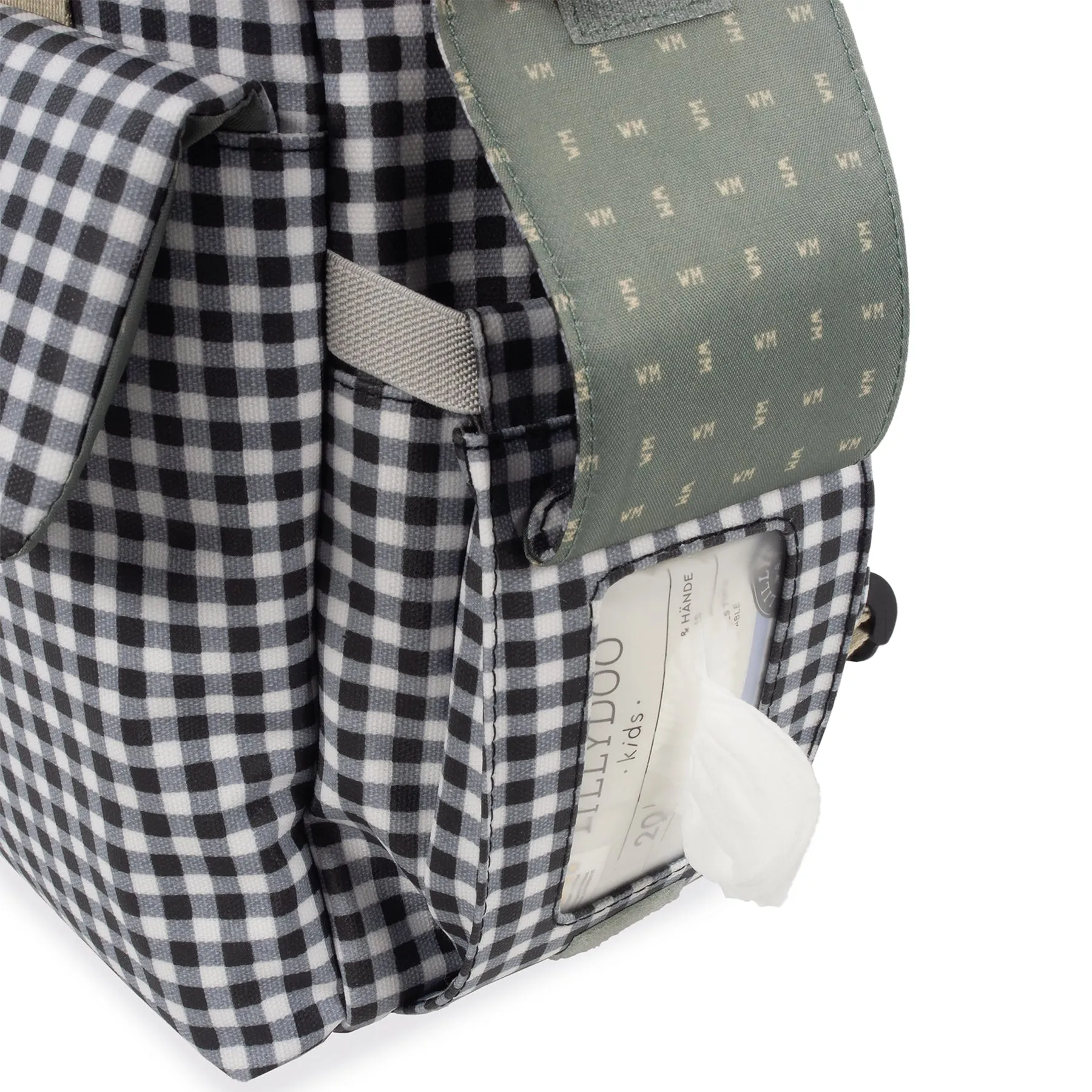 Walking Mum I Love Vichy Black Backpack Diaper Changing Bag
