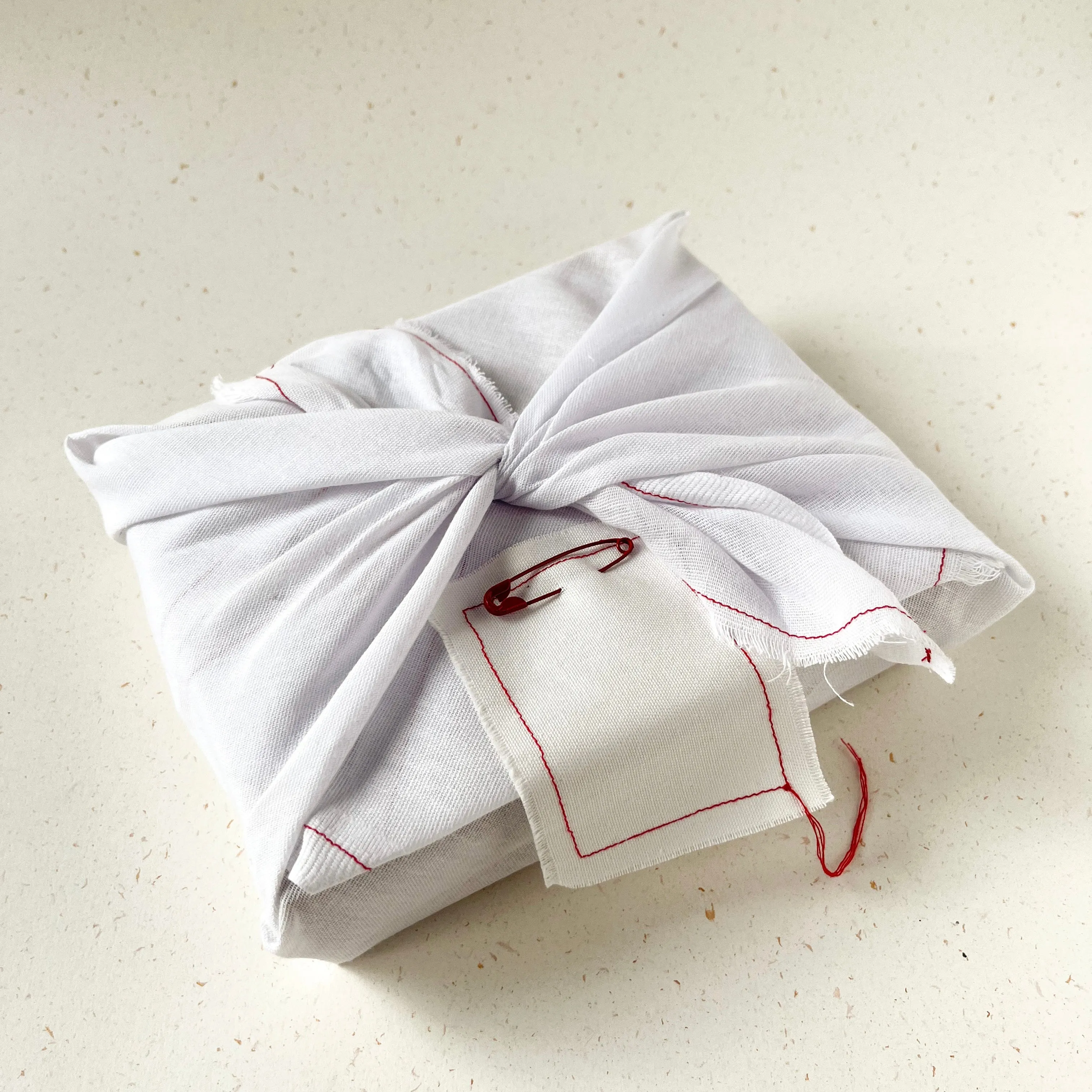 White Fabric Furoshiki Wrap (Set of 3)