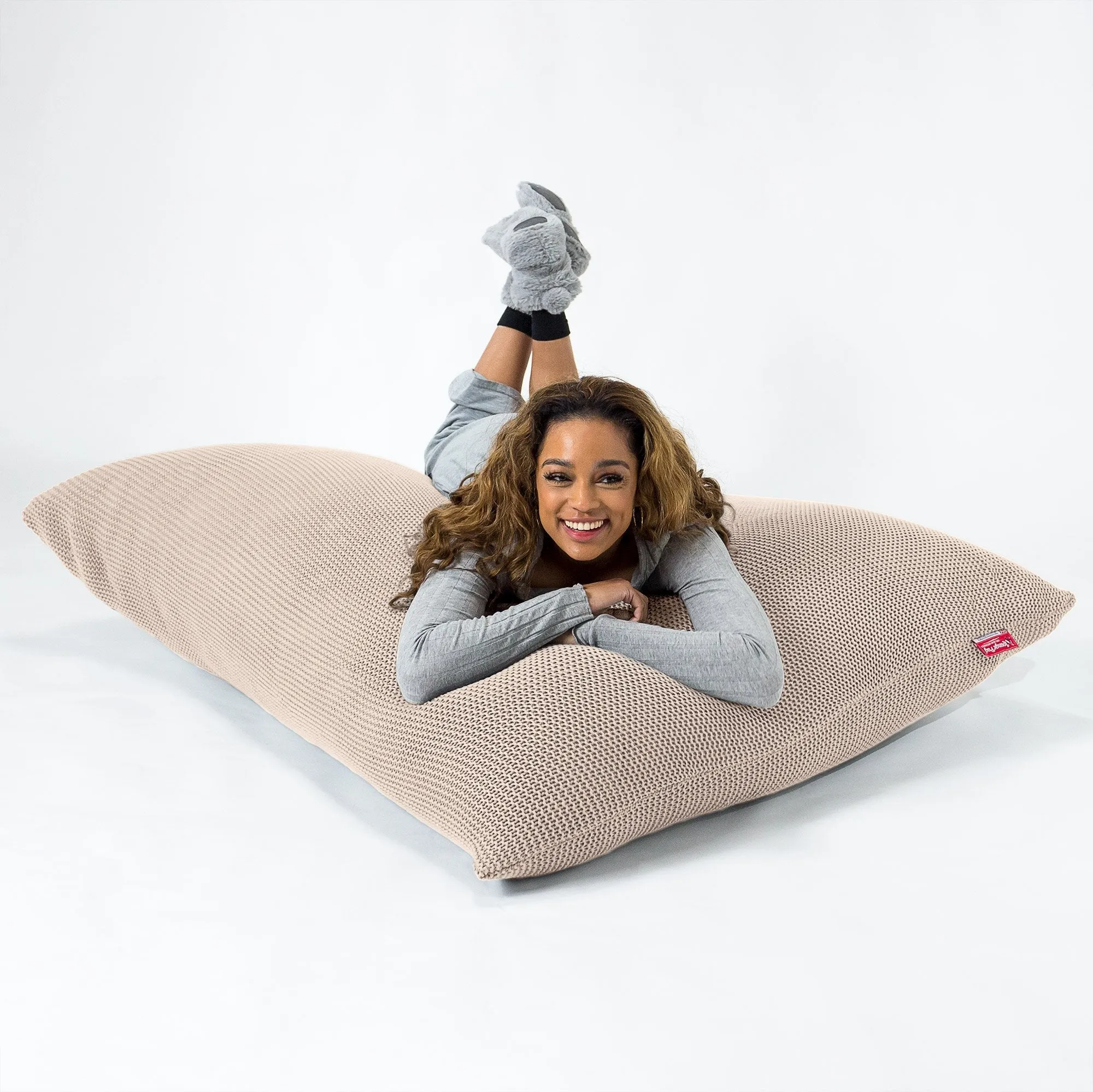 XL Pillow Beanbag - Ellos Knitted Cream